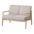 Lifestorey Beaumont Upholstered Solid Wood Frame Loveseat Natural/Beige