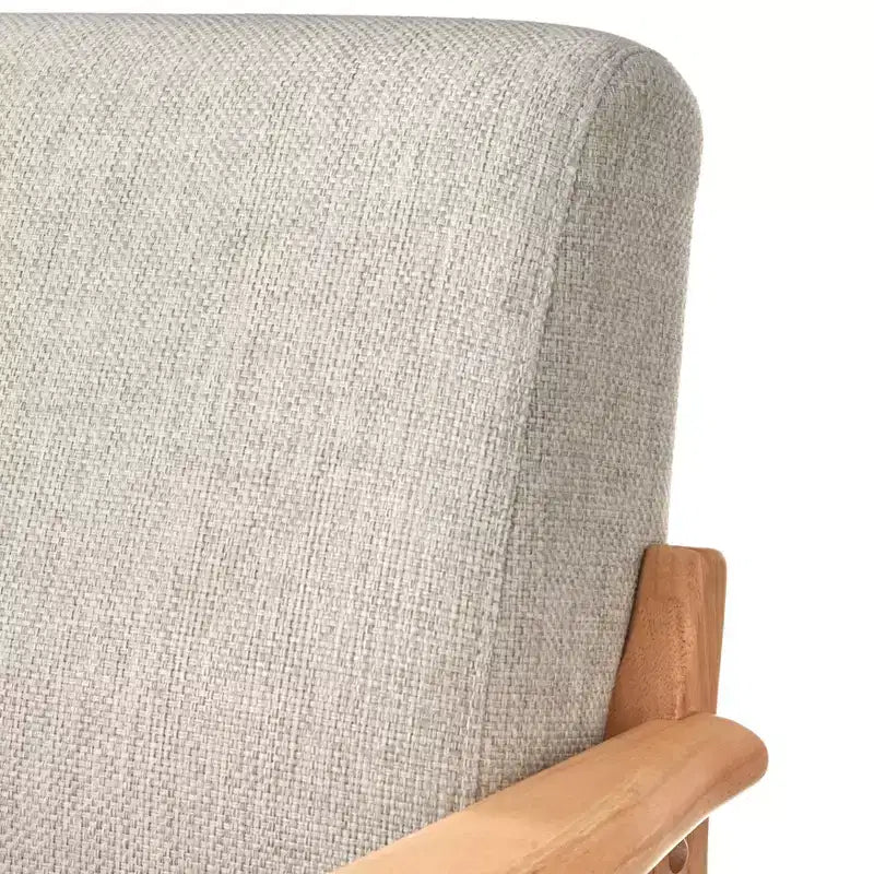 Lifestorey Beaumont Upholstered Solid Wood Frame Loveseat Natural/Beige