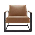 Poltrona imbottita in vinile Seg color talpa - Modway: moderna similpelle, gambe in acciaio inossidabile, per ufficio e camera degli ospiti