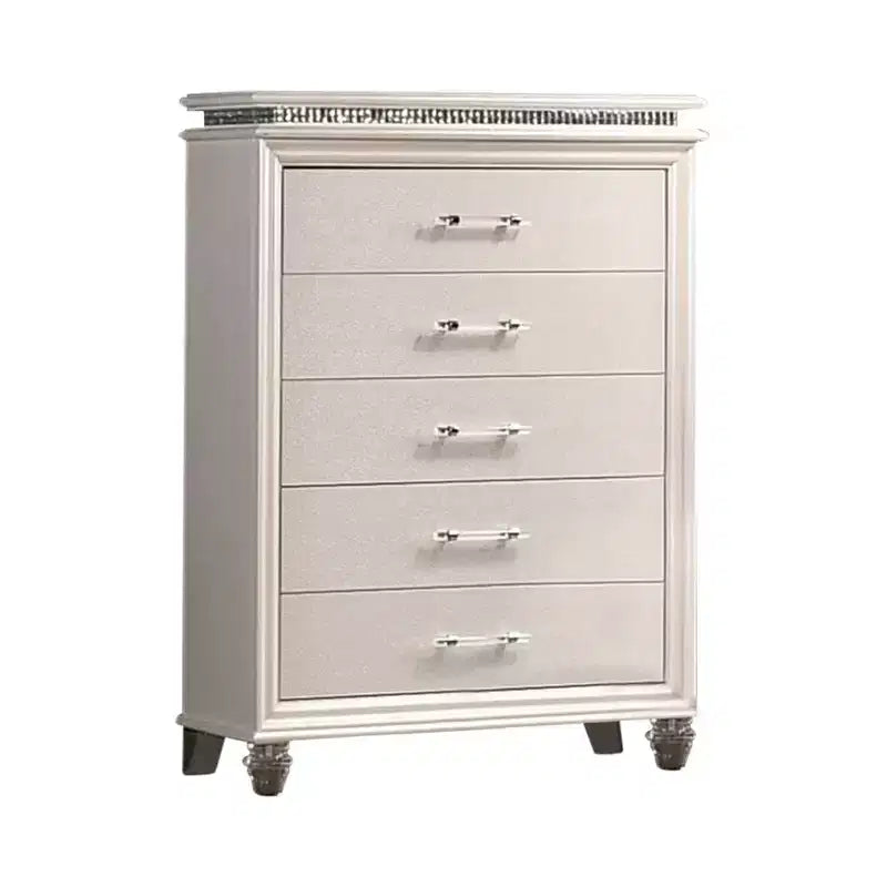 3pc California King Granite Bedroom Set with Nightstand and Chest Pearl White - HOMES: Inside + Out