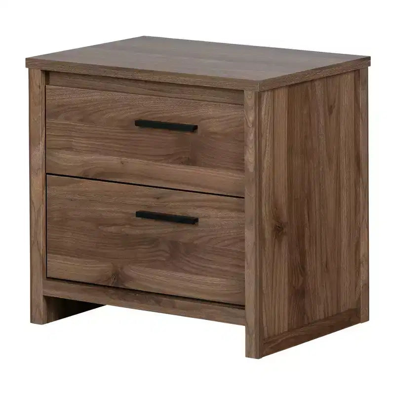 Tao 2 Drawer Nightstand Natural Walnut - South Shore