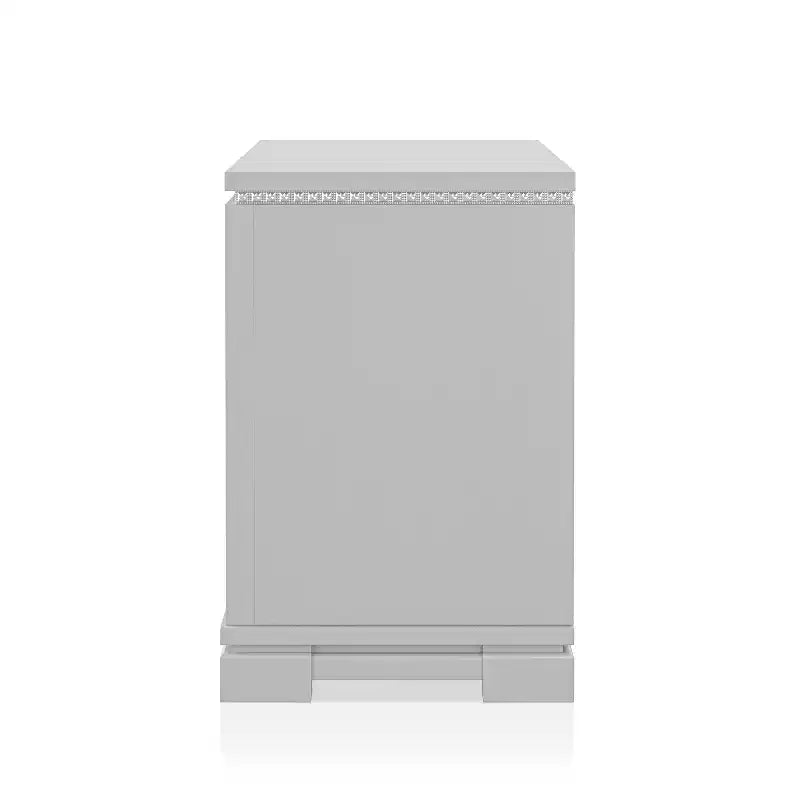 Comodino a 2 cassetti Tenaya con cassetto nascosto e porte USB Argento - HOMES: Inside + Out