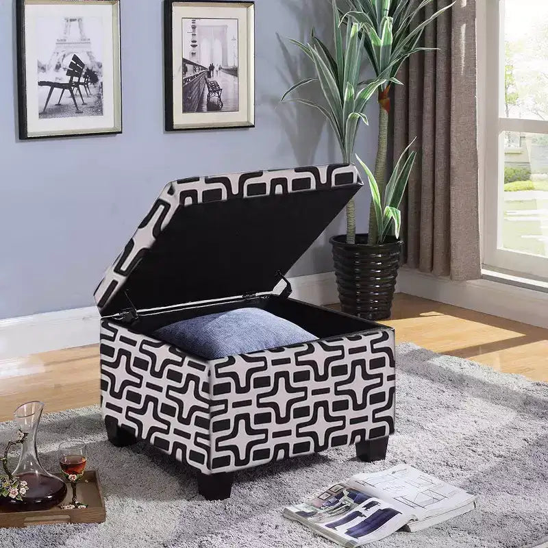 Geometric Star Storage Ottoman - Ore International