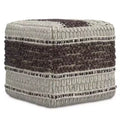 Heyfield Square Pouf Magenta/Natural - WyndenHall
