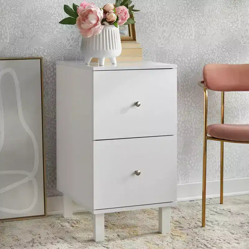 Classificatore Buylateral Foster a 2 cassetti bianco: Stoccaggio verticale moderno, MDF e legno composito, 76,2 cm H x 53,34 cm L