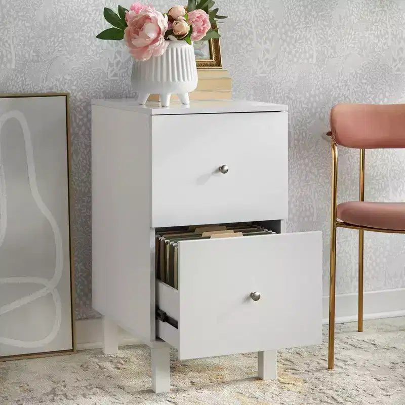 Classificatore Buylateral Foster a 2 cassetti bianco: Stoccaggio verticale moderno, MDF e legno composito, 76,2 cm H x 53,34 cm L