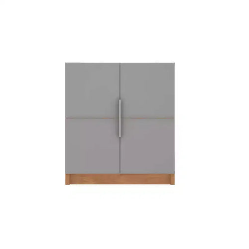 29.92" Cornelia Cabinet Gray/Natural - Manhattan Comfort: Multi-Use Stand & Bookcase