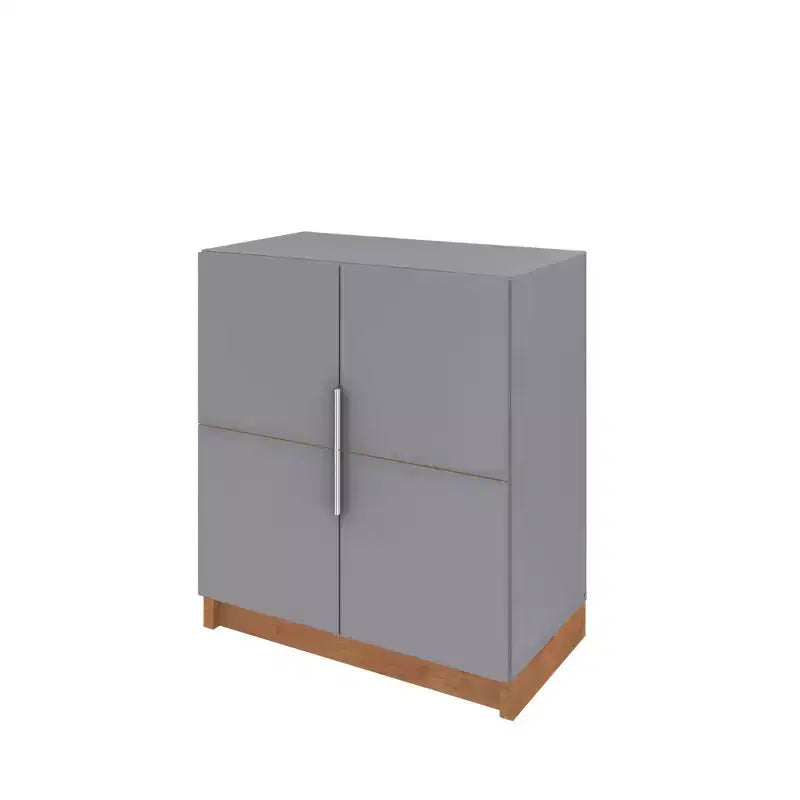 29.92" Cornelia Cabinet Gray/Natural - Manhattan Comfort: Multi-Use Stand & Bookcase