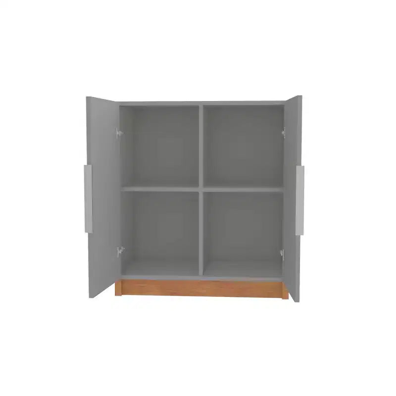 29.92" Cornelia Cabinet Gray/Natural - Manhattan Comfort: Multi-Use Stand & Bookcase