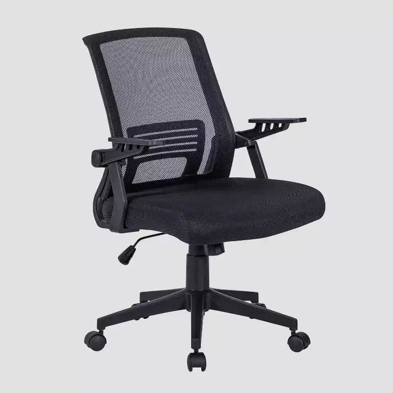 Ergonomic Office Mesh Chair Black - Techni Mobili: Adjustable Arms, Metal Frame, Swivel Desk Chair with Casters