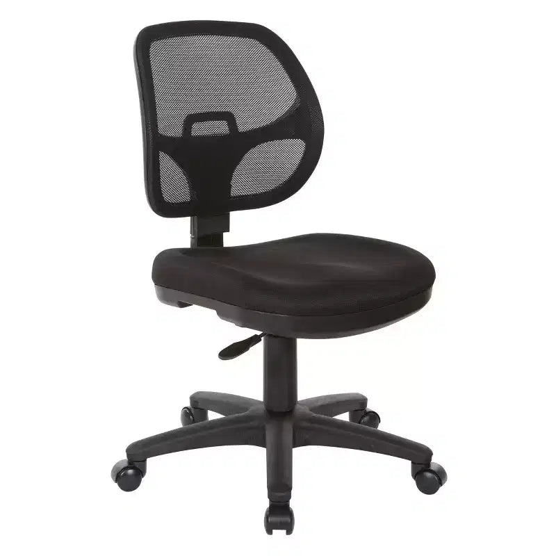 Mesh Screen Back Task Chair with Fabric Seat Black - OSP Home Furnishings: Ergonomic, Swivel, Adjustable Height