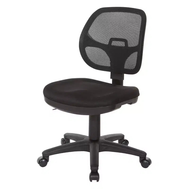 Mesh Screen Back Task Chair with Fabric Seat Black - OSP Home Furnishings: Ergonomic, Swivel, Adjustable Height