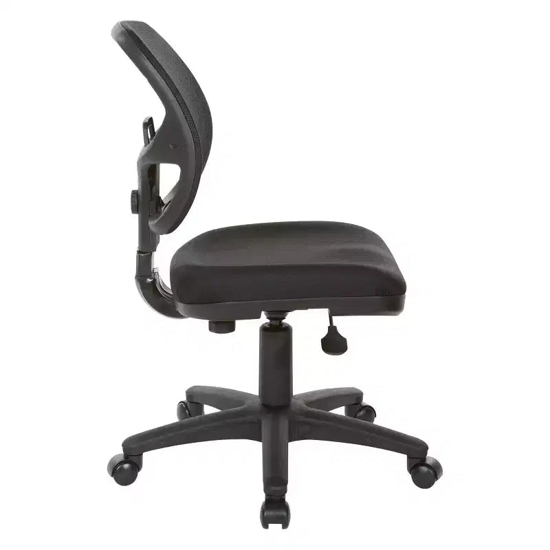 Mesh Screen Back Task Chair with Fabric Seat Black - OSP Home Furnishings: Ergonomic, Swivel, Adjustable Height