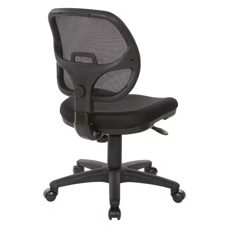 Mesh Screen Back Task Chair with Fabric Seat Black - OSP Home Furnishings: Ergonomic, Swivel, Adjustable Height