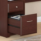 Scrivania ad angolo con 3 posizioni Cabot 60W, ciliegio Harvest - Bush Furniture: ergonomica, altezza regolabile