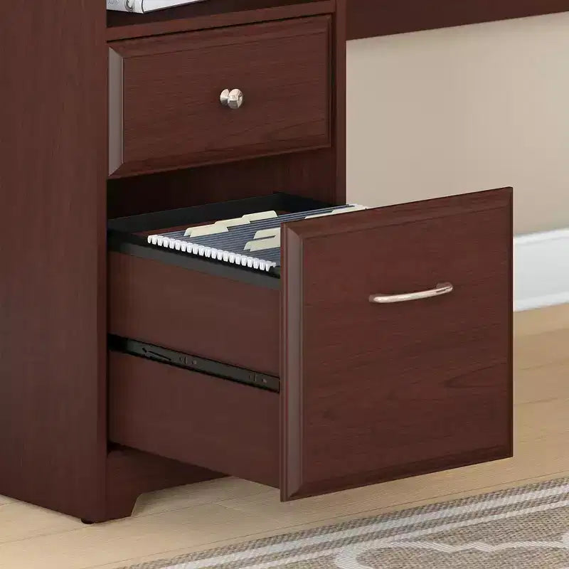 Scrivania ad angolo con 3 posizioni Cabot 60W, ciliegio Harvest - Bush Furniture: ergonomica, altezza regolabile