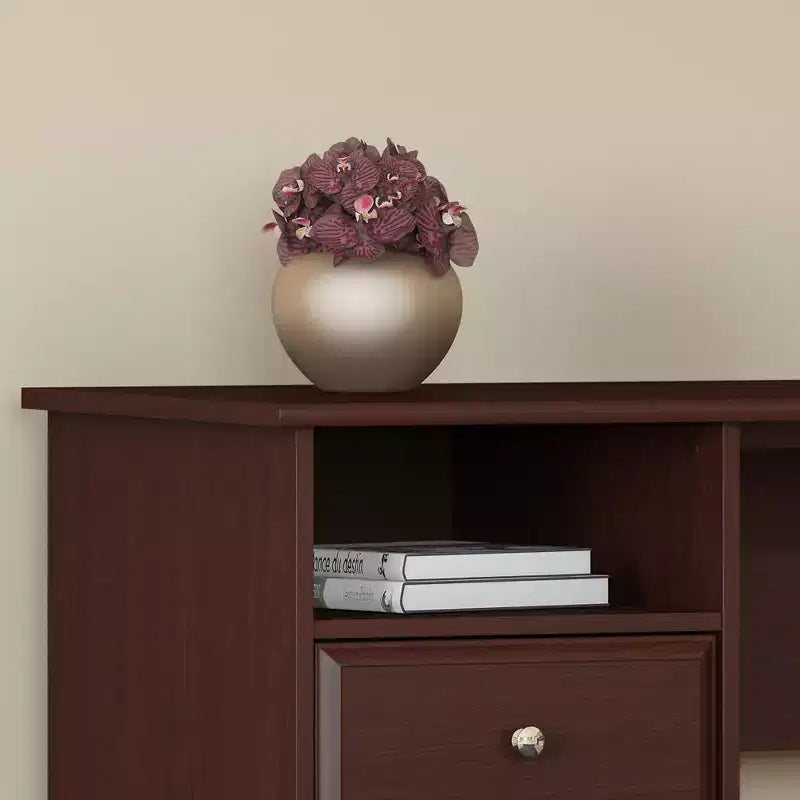 Scrivania ad angolo con 3 posizioni Cabot 60W, ciliegio Harvest - Bush Furniture: ergonomica, altezza regolabile