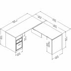 Scrivania ad angolo con 3 posizioni Cabot 60W, ciliegio Harvest - Bush Furniture: ergonomica, altezza regolabile