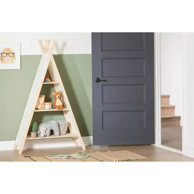 59.25" Sweedi Tent Shelving Unit Natural Cotton/Pine - South Shore