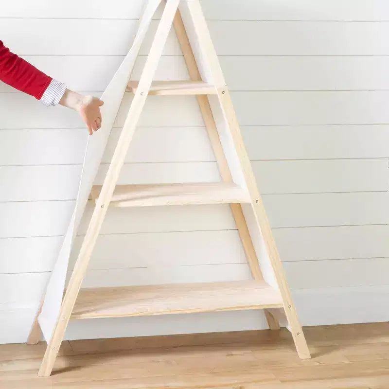 59.25" Sweedi Tent Shelving Unit Natural Cotton/Pine - South Shore