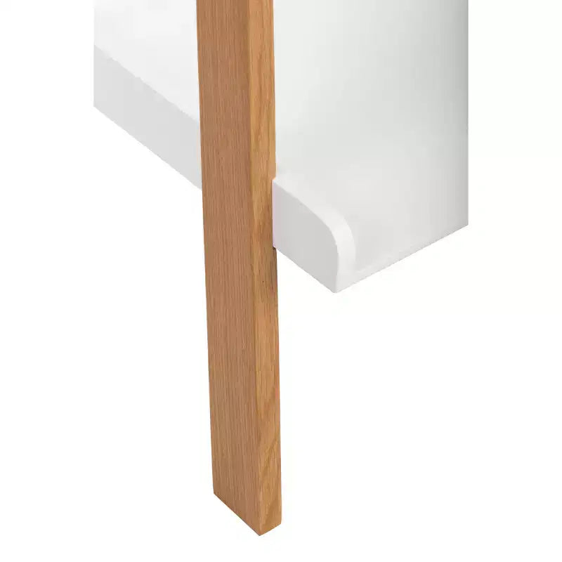 76" Remus Ladder Bookshelf Modern Oak and White - Universal Expert: Wall Leaning Design, 5-Tier Storage