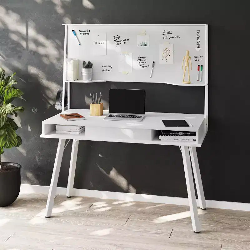 Computer Desk with Storage, Hutch & Magnetic Board - Techni Mobili