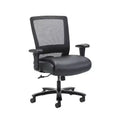 Mesh Heavy Duty Chair Black - Boss Office Products: LeatherPlus Seat, 400 lb Capacity, Adjustable Arms