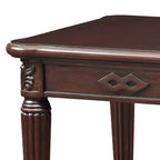 Tavolino quadrato in legno marrone con gambe tornite