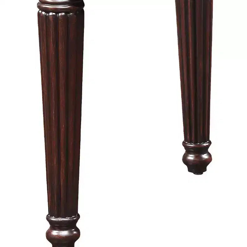 Tavolino quadrato in legno marrone con gambe tornite
