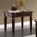Tavolino quadrato in legno marrone con gambe tornite