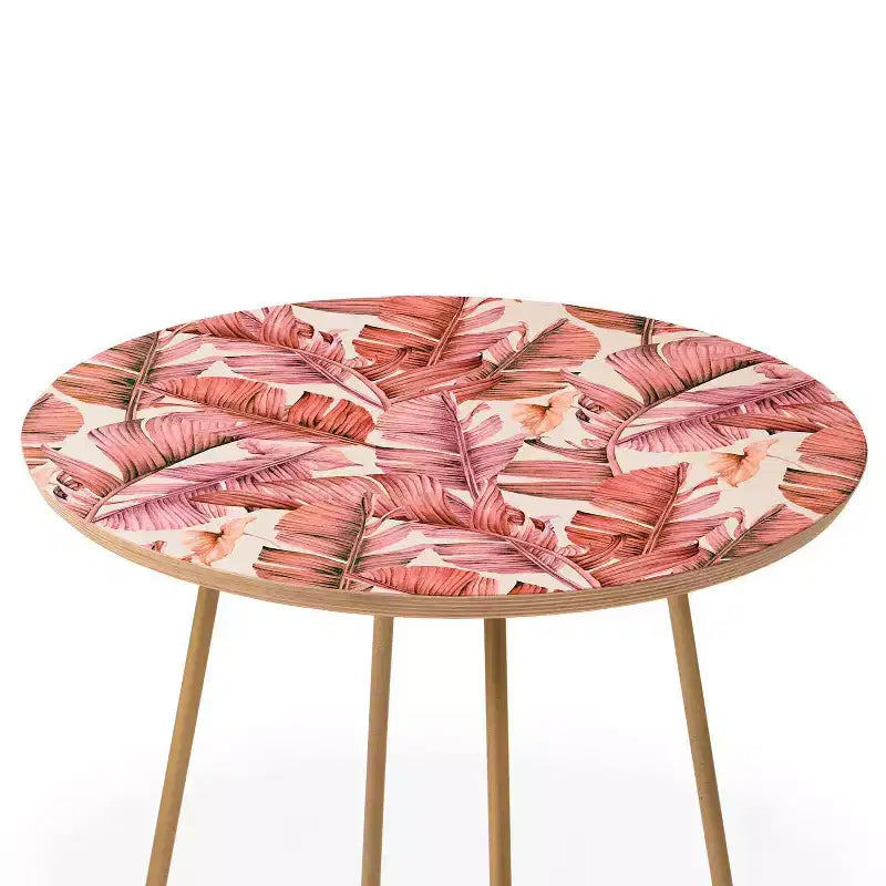 Tavolino Rotondo Marta Barragan Camarasa Jungle Paradise Rosa/Oro - Deny Designs