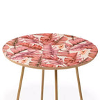Tavolino Rotondo Marta Barragan Camarasa Jungle Paradise Rosa/Oro - Deny Designs