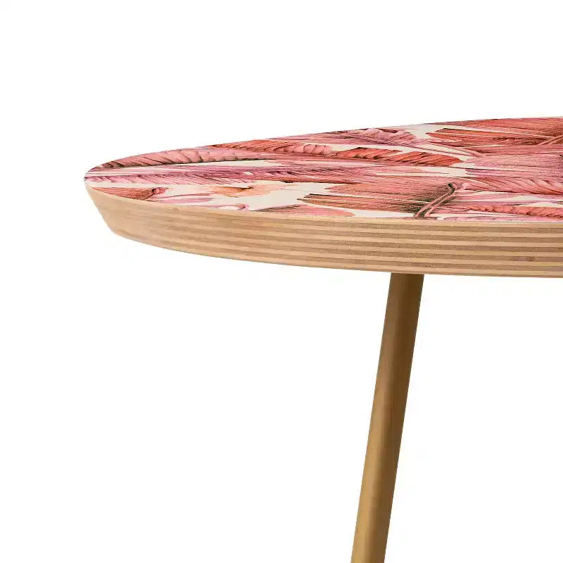 Tavolino Rotondo Marta Barragan Camarasa Jungle Paradise Rosa/Oro - Deny Designs
