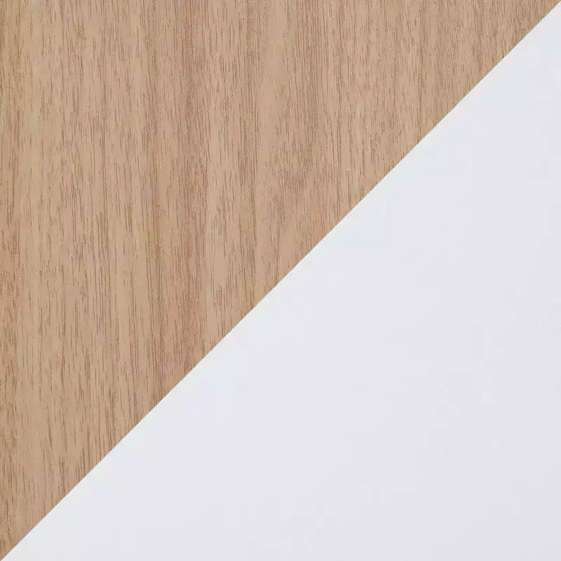 Tavolino Astro: Rettangolare Bianco Contemporaneo con Cassetti e Ripiani, Struttura in Legno Composito, Arredamento Soggiorno