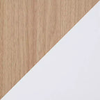 Tavolino Astro: Rettangolare Bianco Contemporaneo con Cassetti e Ripiani, Struttura in Legno Composito, Arredamento Soggiorno