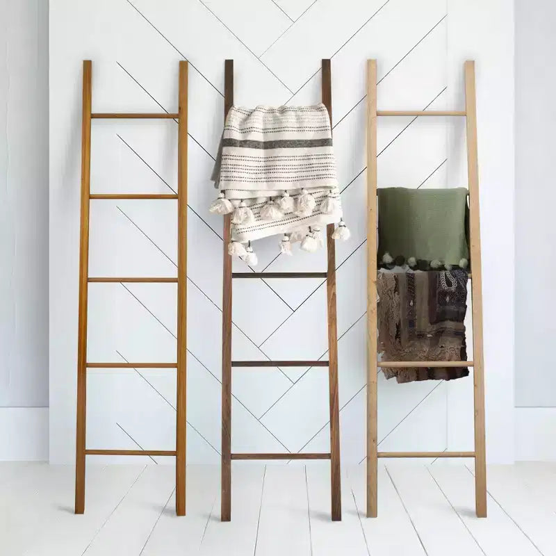 Decorative Ladder Natural Cherry - Flora Home: Solid Wood Towel Holder, 5-Rung Design