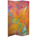 Oriental Furniture 6' Tall Double Sided Color Wheel Canvas Room Divider: No Assembly, Wood Composite