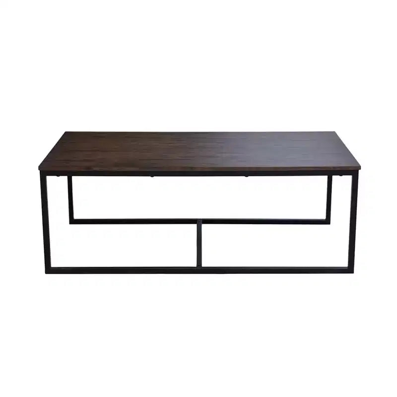 54" Wide Arcadia Acacia Wood Coffee Table Antiqued Mocha - Alaterre Furniture: Industrial, Trestle Base, Stained Wood