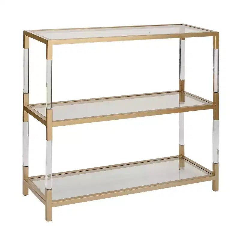 Metal and Acrylic Console Table Gold - Olivia & May