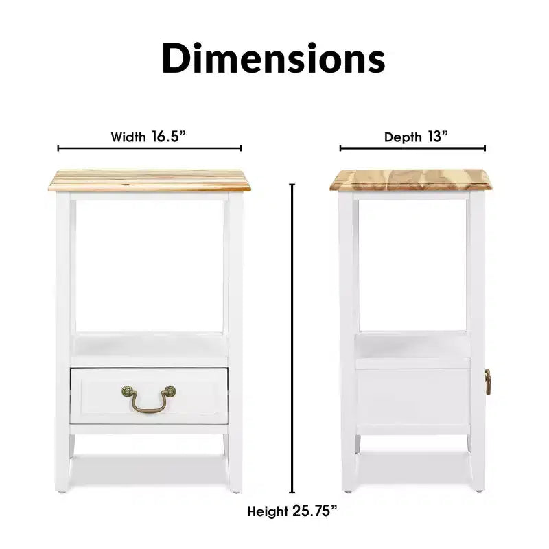 Harris End Table White - ClickDecor