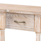 Hallan Wood Consolle 3 Cassetti Rovere Marrone - Baxton Studio: Sbiancato, Maniglie color Oro Antico, Ripiano Inferiore