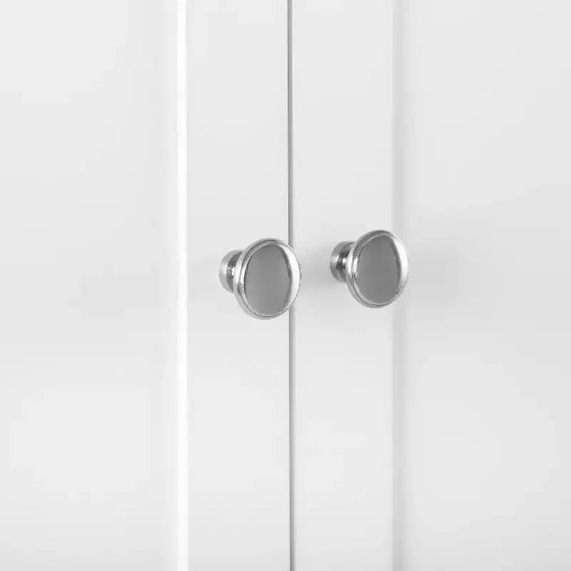 2pc Harper Entryway Pantry Closets White - Crosley: MDF Frame, Wood Veneer, 4 Doors, 2 Drawers, 6 Hooks, 74" Height