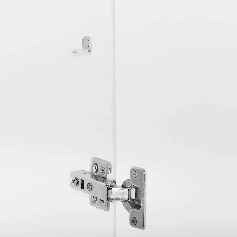 2pc Harper Entryway Pantry Closets White - Crosley: MDF Frame, Wood Veneer, 4 Doors, 2 Drawers, 6 Hooks, 74" Height