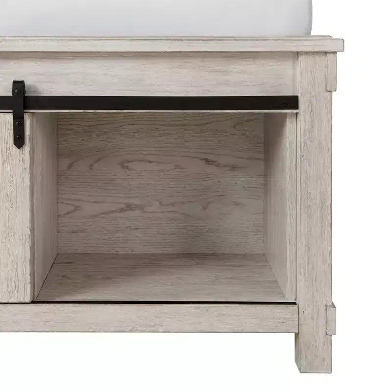 Queen Jack Platform Storage Bed White - Picket House Furnishings: Farmhouse Style with Headboard & Footboard Cabinets