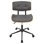 Sedia da ufficio Lombardi Mid-Century Modern con girello - LumiSource