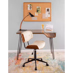Sedia da ufficio Lombardi Mid-Century Modern con girello - LumiSource
