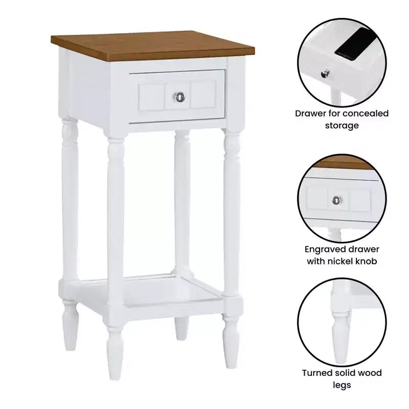 Tavolino d'appoggio Mia Petite con cassetto e ripiani Breighton Home Provencal Countryside