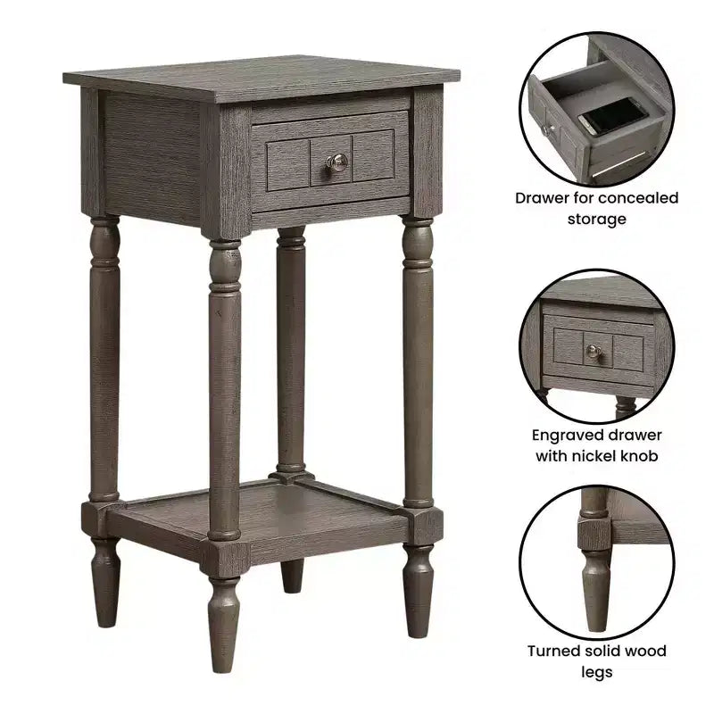 Tavolino d'appoggio Mia Petite con cassetto e ripiani Breighton Home Provencal Countryside