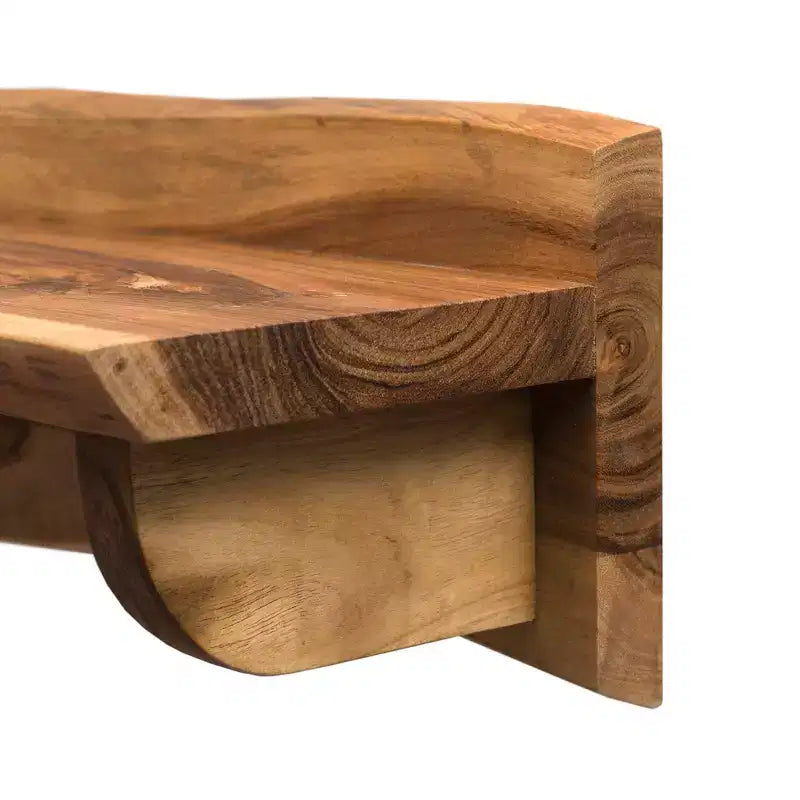 Alpine Live Edge Wood Mantel Shelf Natural Brown - Alaterre Furniture