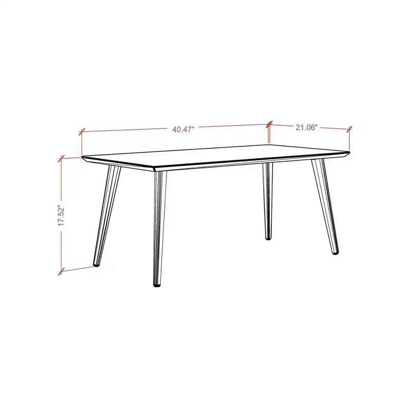 11.81 Utopia High Rectangle Coffee Table with Splayed Legs - Manhattan Comfort